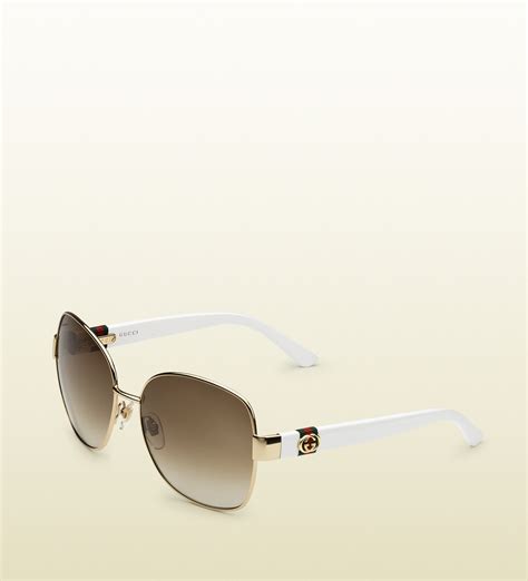 gucci sunglasses with gold sides|gucci sunglasses women gold.